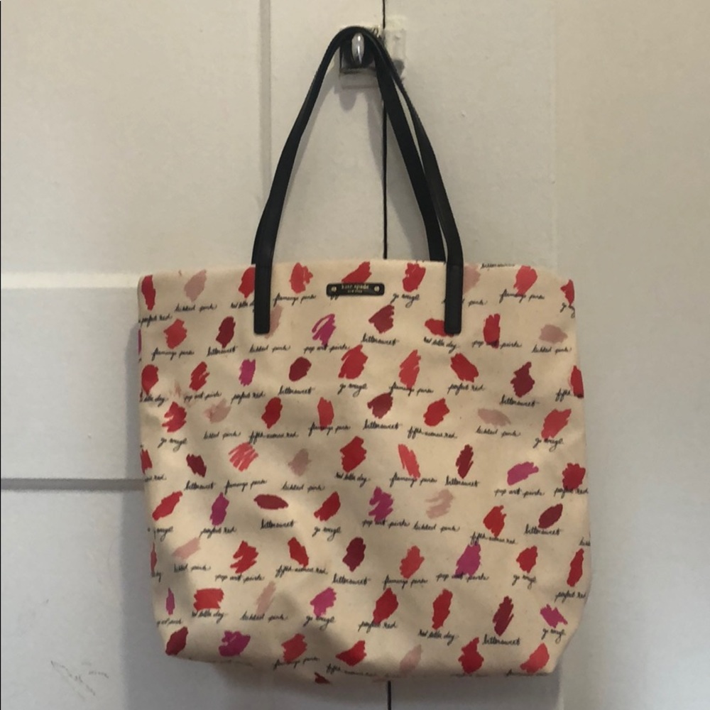 Kate Spade Bon Shopper Shades of Red and Pink Bag